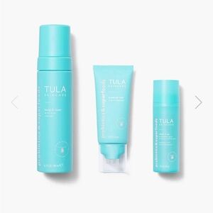 Tula Acne Clearing Routine - cleanser, gel, and moisturizer